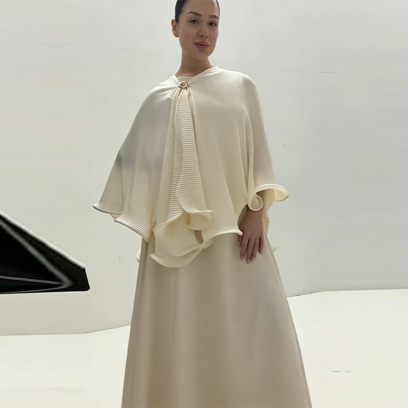 Women Formal Party Wear Dress - Romantic Graceful Shawl Dress Set Elegant