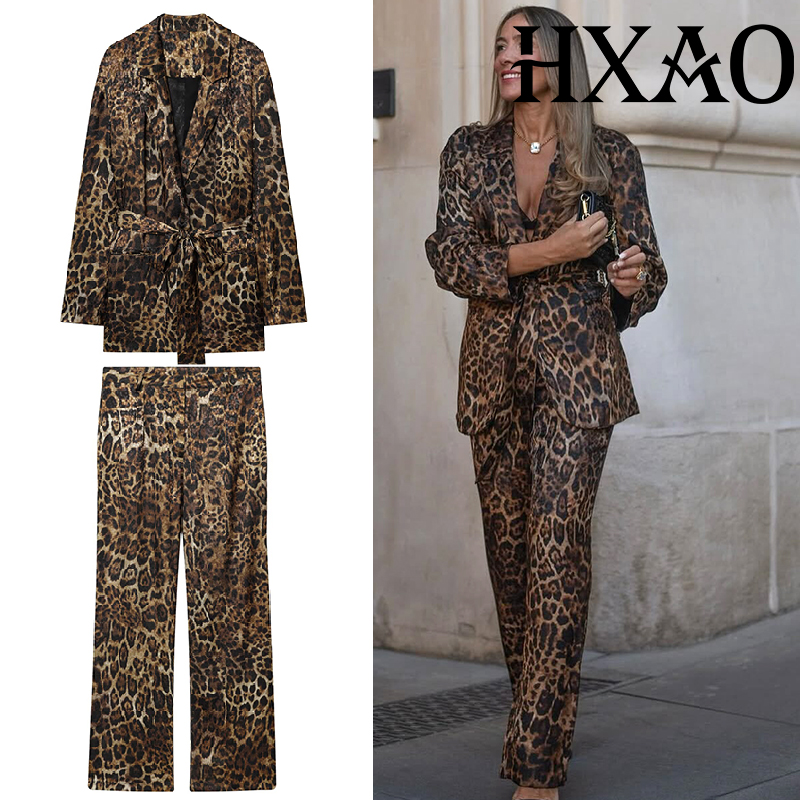 HXAO Leopard Pants Sets 2 Piec - đánh giá và giá Women'S Formal Wear Suit
