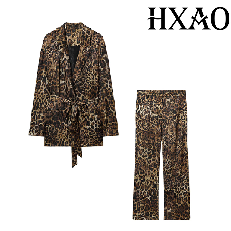 HXAO Leopard Pants Sets 2 Piec - đánh giá và giá Women'S Formal Wear Suit