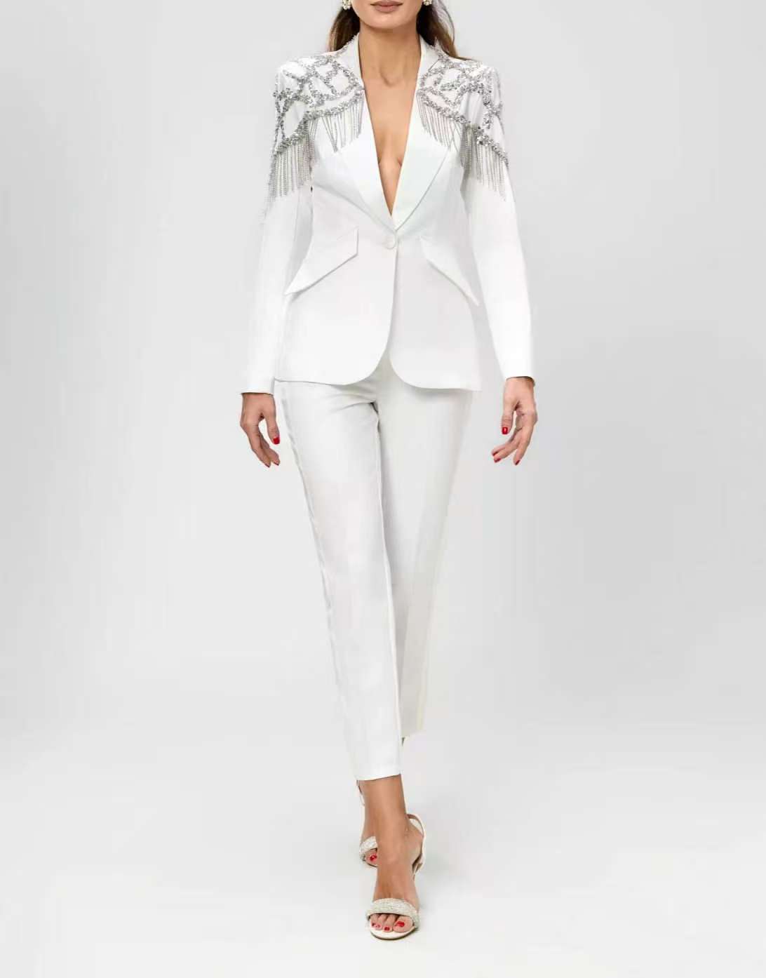 Crystals Beading Women Suit Se - đánh giá và giá Women'S Formal Wear Tuxedo