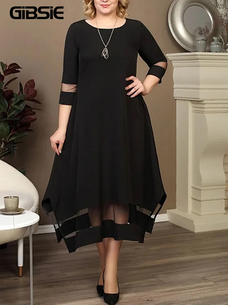 GIBSIE Plus Size Black Contras - đánh giá và giá Women Formal Office Wear Tops