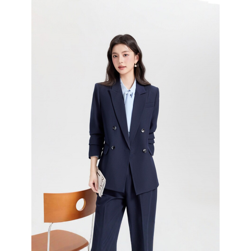 Navy blue double-breasted wome - đánh giá và giá Women Formal Wear Interview