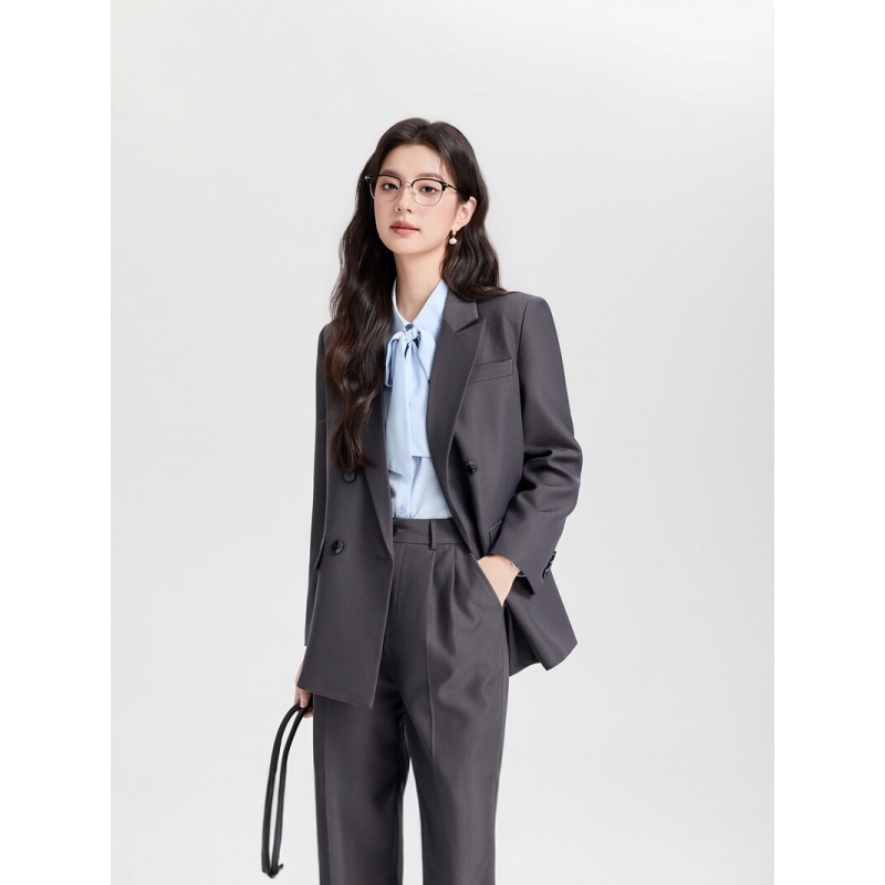 Navy blue double-breasted wome - đánh giá và giá Women Formal Wear Interview