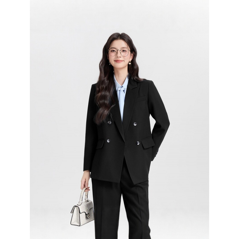 Navy blue double-breasted wome - đánh giá và giá Women Formal Wear Interview